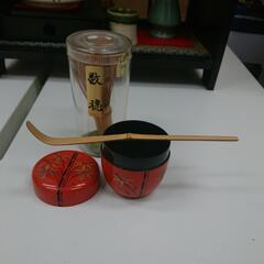 【茶道具】春日茶棚 茶道具一式 10点セット ガラス戸付 新作茶道家具 煎茶道具の画像