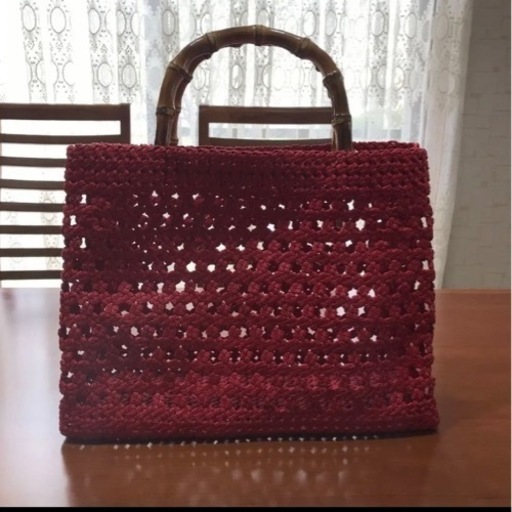 ハンドメイド　クラフトバック　赤　最終値下げ