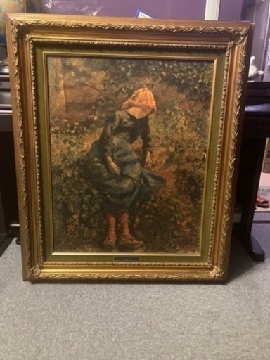 カミーユ・ピサロ/棒きれを持つ少女　毎日学校美術館