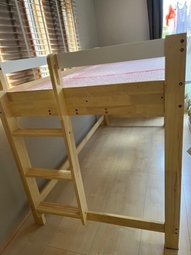 ロータイプ ロフトベッド Tarte(タルト) H120cm + ココナッツパームマットS am(アム) セット 
