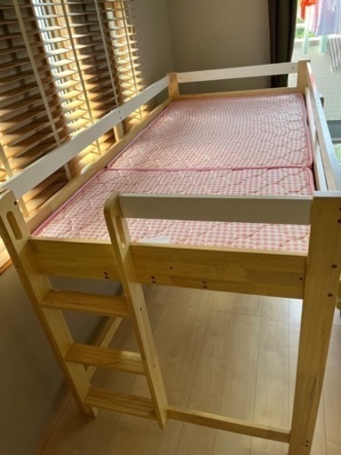 ロータイプ ロフトベッド Tarte(タルト) H120cm + ココナッツパームマットS am(アム) セット 