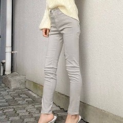 GYDA M/W BACK RIPPEDカラースキニーパンツの画像