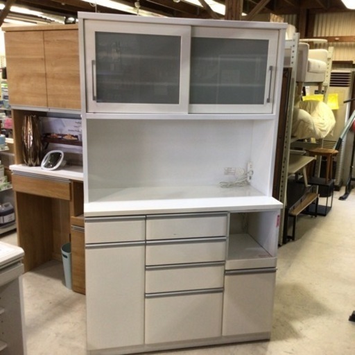 レンジボード ニトリ クリスナ W120xD50xH200cm WH