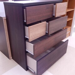 ○美品 ニトリ ローチェスト ランダム 80LC ダークブラウン 札幌