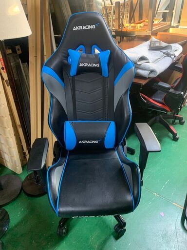 AKRACING ゲーミングチェア デスクチェア ブルー 青 OVERTURE 高耐久PU
