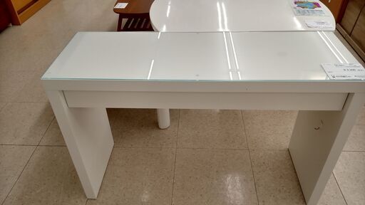 ★ジモティ割あり★  テーブル 白 H78.5×D41×W120 クリーニング済み TJ1108
