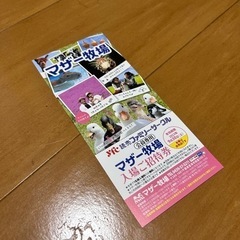 【最短即日発送】マザー牧場！入場ご招待券1枚！千葉県富津市！入場...