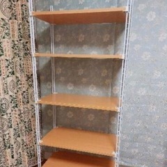 値下げしました【美品】木製棚　アイアン　オープンラックの画像
