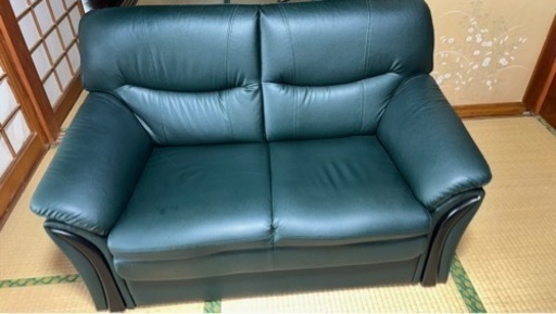 直接取りに来れる方のみ！本革ソファ※値下げしました