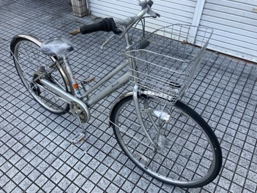 【27インチ自転車】マルキン製　6段変速　LEDオートライト付　サドル新品❗️若林自転車　唐崎店　SALE中❗️