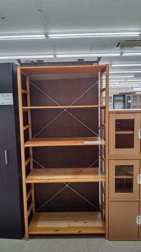★ジモティ割あり★  木製ラック 茶 H175×D39×W86 クリーニング済み TJ1112