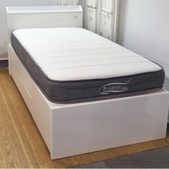 シングルベッド　収納、マットレス付き　取りに来てくれる方！