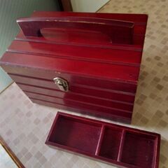 #木製、#化粧品入れミラー付き、#昭和レトロ品。の画像