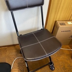 チェア　折りたたみ　茶色