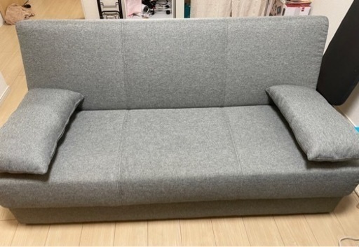 used 収納スツール付き　ニトリ　リクライニングソファベッド