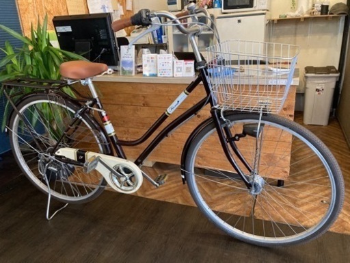 【後輪チューブ新品！LEDオートライト】6段変速　27インチ　ブラウン