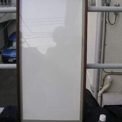 大型長方形額縁 マット付 木製縁透明ガラス入 中古良品 掛軸&...