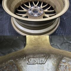 SUBARU STI 純正OPホイール BBS RG362 FORGED 16インチ 4本 6.5J5HPCD100+48 ゴールド 鍛造 軽量 フォレスター レガシィ等　(VHV842)クレジットカード QRコード決済可能の画像