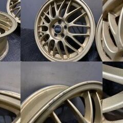 SUBARU STI 純正OPホイール BBS RG362 FORGED 16インチ 4本 6.5J5HPCD100+48 ゴールド 鍛造 軽量 フォレスター レガシィ等　(VHV842)クレジットカード QRコード決済可能の画像