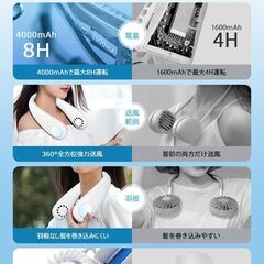 【新品・未使用】首掛け扇風機 羽なし・大容量の画像