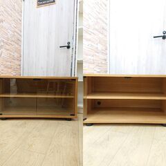 ② 無印良品 MUJI ローボード ガラス扉付き 棚板1枚 テレビ