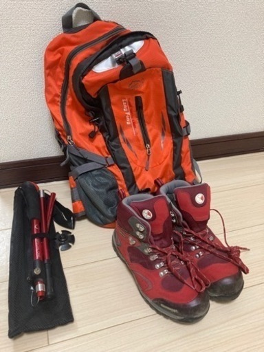 登山セット　登山靴(24.0)　リュック　トレッキングポール(折りたたみ) 靴下