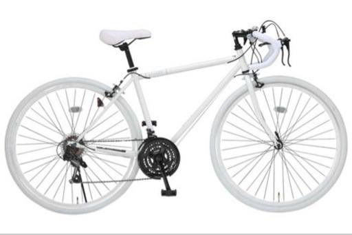 ロードバイク　ホワイト　自転車　Grandir 要修理