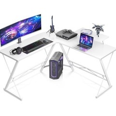 L字デスク、コーナーデスク、パソコンデスク、ホワイトデスク