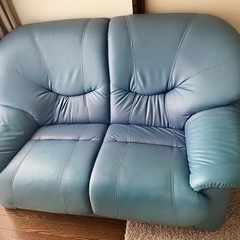 ■■決まりました■■引き取りにきてくれる方【2人掛けソファ】ブルー🛋