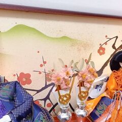 【雛人形】箱形／五人飾り／ぼんぼり点灯／オルゴール付きの画像