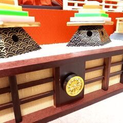 【雛人形】箱形／五人飾り／ぼんぼり点灯／オルゴール付きの画像