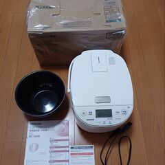 東芝 TOSHIBA RC-10HR(W) [IH炊飯器 備長炭ダイヤモンド釜 5.5合炊き ホワイト]の画像