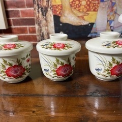 未使用品 ホーロー鍋 British Rose 茶碗蒸しの画像