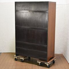 【ヤ取3/14終了】≪yt714ジ≫ 水屋箪笥 食器棚/茶棚/台所収納 幅90 レトロモダン/和箪笥/時代箪笥/日本家屋/民芸家具/和風 現状品 50521-03の画像