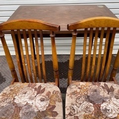 ★ 古家具 ★ ダイニングテーブル molpar 約71x90x60cm ダイニングチェア 2脚 ダイニングセットの画像