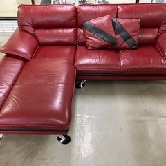 【中古品】本革コーナーソファー 