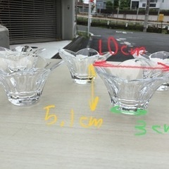 中古　ホヤ　HOYA クリスタルガラス　小鉢　和食器　花形の画像
