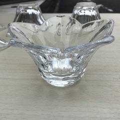 中古　ホヤ　HOYA クリスタルガラス　小鉢　和食器　花形の画像