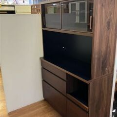 ⑥ リサイクルショップスターズ城西店 食器棚 収納 こげ茶 ワイド オシャレの出品になります。