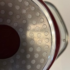 D&S シャイニー セラミック キャセロール IH対応 24cm ホワイトレッド DSSHC24-WHRE ガラス蓋付 の画像