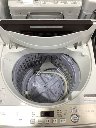 全自動洗濯機 SHARP ES-GE6D-T 2020年製 6.0kg 入荷致しました！
