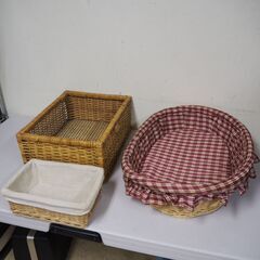 カゴ/籠/かご/バスケット　3点セット　小物入れ　幅55cm40...