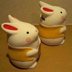 かわいいうさぎの貯金箱2個セットの画像