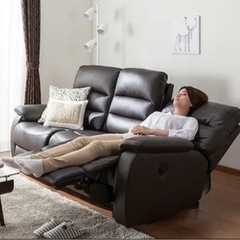 ニトリ 3人掛け 電動ソファー ブラック