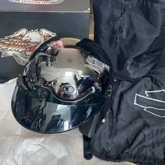 HARLEY DAVIDSON 98816-04VA BLACK CHOROME MOTORCYCLE HELMET ヴィンテージ　ヘルメット　size L 59-60 元箱&純正ヘルメット入れる袋2つの画像
