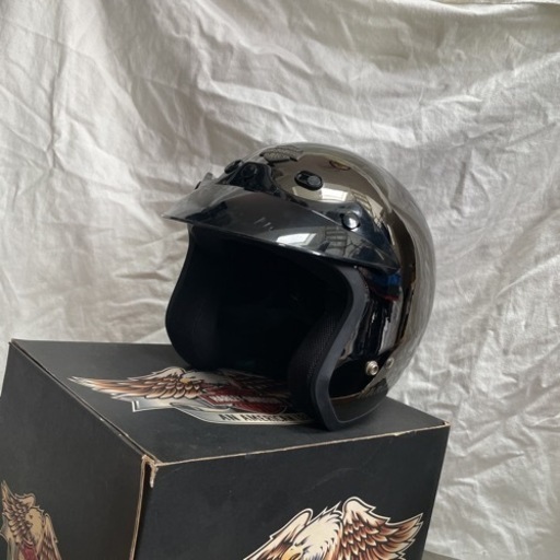 HARLEY DAVIDSON 98816-04VA BLACK CHOROME MOTORCYCLE HELMET ヴィンテージ　ヘルメット　size L 59-60 元箱&純正ヘルメット入れる袋2つ