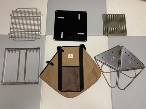   peak　焚き火台Mスターターセット　焼きアミ　ブリッジ付き