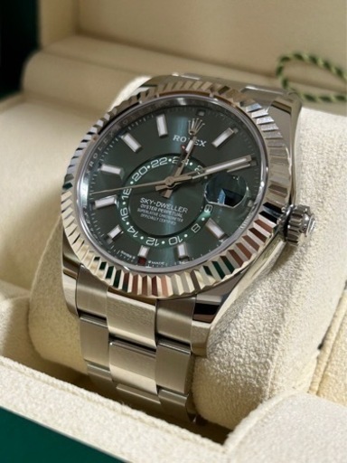 国内初 Rolex ロレックス スカイドゥエラー 2023 最新 型番 5月 購入 ミントグリーン ステンレス メンズ腕時計 自動巻き