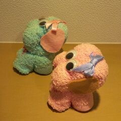 タオル地で作った、とてもかわいい犬のお人形の画像