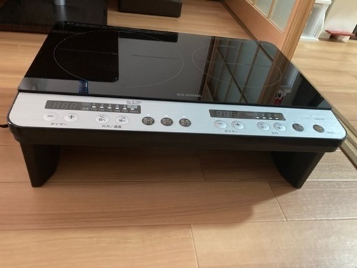 【値下げしました】アイリスオーヤマ　2口IHコンロ　IHK-W12SP-B 100V 脚付